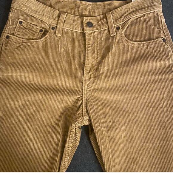 NEW LEVI’S SOFT CORDUROY STRAIGHT LEG PANTS TAN GOLD KHAHI 100% COTTON SZ 29x30 - Picture 3 of 11